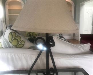 $75 -- Iron table lamp with fabric shade.  Excellent condition.  