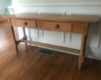 $265 -- Painted pine console table.  Length 5' x depth 15" x height 30".  Excellent condition.  