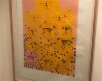 $175 -- "Tar Pit Account" signed and numbered print by Robin Valle in quality frame.  35"x27".  