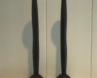 $75 -- Wrought iron candlesticks with copper bowls.  Height 14"