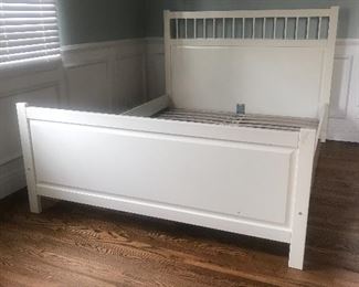 $250 -- Ikea white Sultan Luroy queen bed frame.  Height of headboard 47".  Excellent condition.  