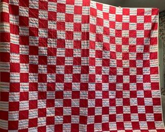 	#63	 red/white squares quilt	 $50.00 		