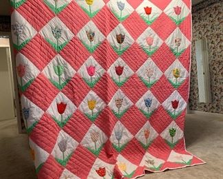 	#67	tulip quilt pink/white	 $75.00 		
