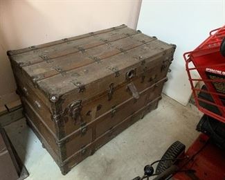 #32	Large antique wooden trunk	 $100.00 
