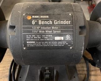 #43	Black and Decker 6" bench grinder on a stand	 $60.00 

