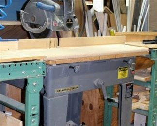 Rockwell/Delta 14in Radial Arm Saw, Model 438-02-314-0379, 3 Phase On Metal Stand