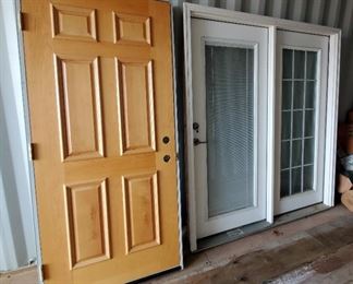 Pre-Hung Exterior Door With Full Side Light, Outside Dimensions 73.75" x 81.5" And Pre-Hung Exterior 6 Panel Door 36" x 79"