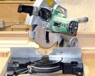 Hitachi 10" Electric Miter Saw Model #C10FB Mounted To Table
