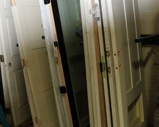 Interior And Exterior Doors, Solid And Hollow Core, Some With Glass And Some Without, Qty 8