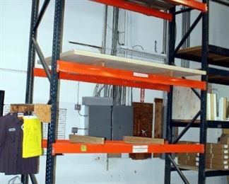 Heavy Duty Steel Pallet Rack System, 13.5' End Supports Qty 3, 9' Cross Braces Qty 6, 9' Cross Bracing Qty 4, 8' Cross Braces Qty 8, And Divider