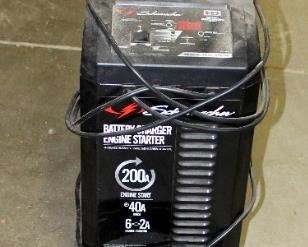 Schumacher Battery Charger/Engine Starter, 200 Amp Max, With Jumper Cables