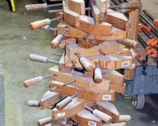 Jorgensen Adjustable 12" Wood Clamps, Qty 18, With Rolling Stand