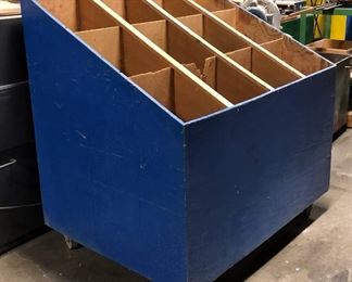 Rolling Wood Material Cart With Cubbies, 49.25" x 50.5" x 37.5"
