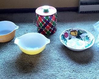 Pyrex, ice bucket & new stacking set