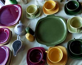 Set of colorful dishes