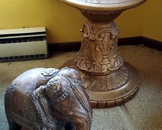 Another elephant & pedestal end table