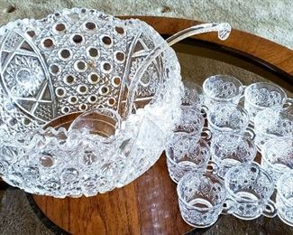 New in box punch set has glass ladle