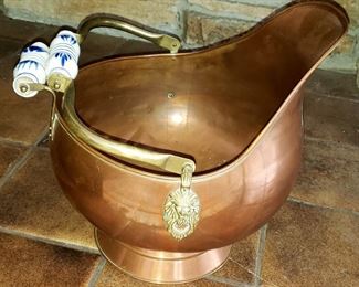 Copper coal hod.