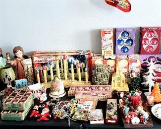Many nice Christmas decorations, some still in boxes