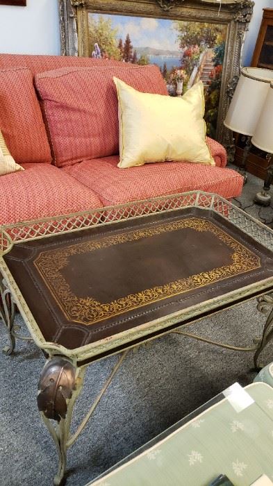 Leather Top Coffee table