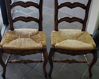 Pair Rush seat chairs
