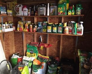 Chemicals, lots of garden stuff