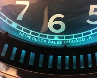 Clock by the Neon Clock Sales Co.  Chicago