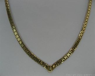 14kt Yellow Gold V Shape Herringbone