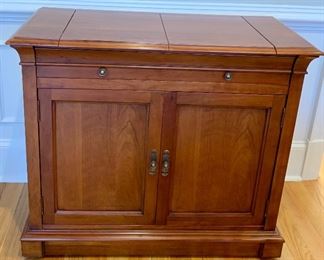 $250 - Ethan Allen Medallion Collection one drawer two door wood buffet. 34.5"H x 40"W (with sides open 55"W) x 18.75"D