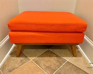 $120 - Modway contemporary bench/ottoman; orange fabric; 32” L x 25.5” W x 19” H