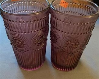 Purple glass cups