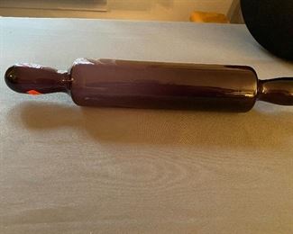 Purple glass rolling pin