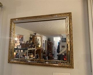 Large golden mirror