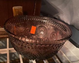Purple glass bowl