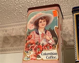 Columbian coffee tin
