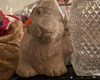 Ceramic bunny yard art