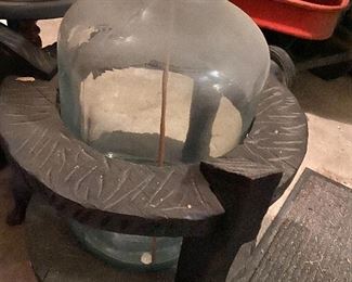 Metal stand with glass jug