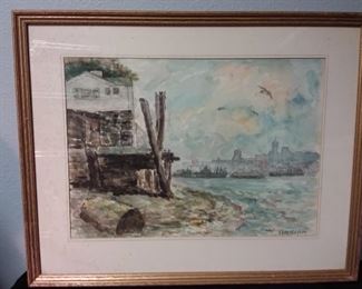 Original artwork shore scene
