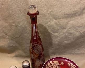 Cut to clear cranberry glass