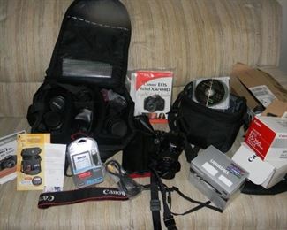 Large set Canon eos camera rebel t2i many lens