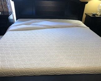 King temperpedic mattress and springs set - this is like new. King bed from havertys, night chest from havertys 