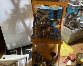 Vintage Candlestick Holders, Metal Wine Cups, Menorah, Religious Books