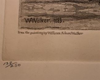 Framed Artwork with Artist Signature- William Aiken Walker