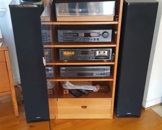 Only Cabinet, Yamaha 5 disc player, cassette player for sale. all others items sold.