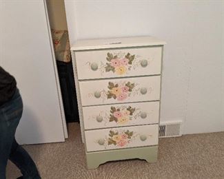 sweet painted 4 drawer chest $60