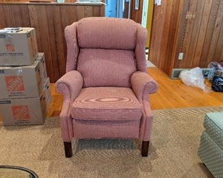 Red check three position Ethan Allen lounger.  34x34x44.5  it is 63 when fully extended.  $250