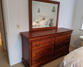 Six drawer double dresser and mirror.  $180  dimensions 68x20x37