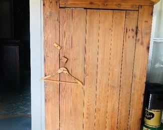 late 1800's handmade primitive pine wardrobe. 40x68x15.5 This piece came out of a tenant house on the family property. It is beautiful.