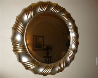 Silver w/gold trim mirror