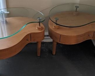 Blonde Wood Contemporary End Tables